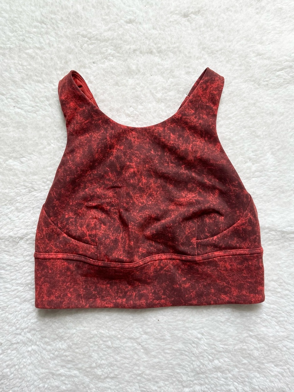 Lululemon Wunder Train High-Neck Red Marbled Sports Bra